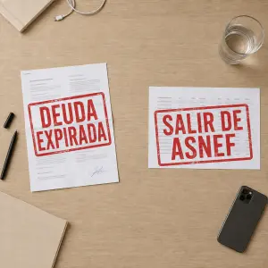 Persona revisando en su cocina la carta de una deuda prescrita en ASNEF