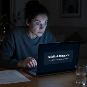 Persona revisando su contrato en casa tras decir: me metieron en ASNEF sin avisar
