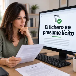 Persona revisando en casa la carta de una inclusión indebida en ASNEF junto a sus contratos