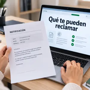 Persona leyendo una notificación después de que le llame una empresa de recobro