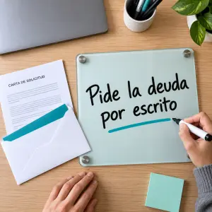 Documentos y carta certificada para responder por escrito a una empresa de recobro