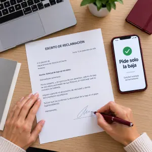 Persona firmando la reclamación de un microcrédito con intereses abusivos ante un abogado