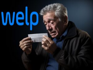 Hombre preocupado leyendo una carta después de que Welp te ha incluido en el registro de morosos